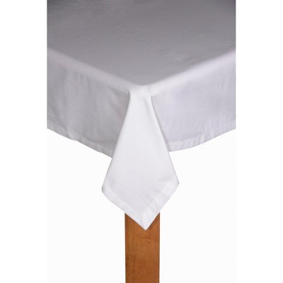 Elegant White Cotton Hotel Butler Service Tablecloth 70" x 126"