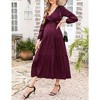 LXT-Women's Tiered Ruffle Hem Maxi Dress with Belt for Baby Shower - 3 of 4