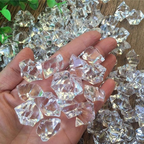 Insten 3lb Bag Of Clear Acrylic Ice Rock Cubes Crystal Rocks For