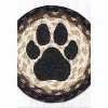 Earth Rugs Large Dog Paw Coaster – 7"x7" Round Braided Jute, Hand-Stenciled Rustic Farmhouse Accent - 3 of 3