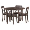 CAVINAS Round Dining Table Set for 4 Retro Dining Set Round Table and 4 Chairs with X-shaped Backrest for Kitchen - 2 of 4