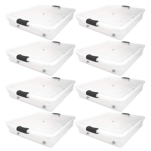 Extra Large 12 x 9 x 6.5 Plastic Bathroom Organizer Bin with Handles  Clear - Brightroom™