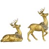 Northlight Reindeer with Wreaths Christmas Figurines - Gold - Set of 2 - 4 of 4