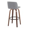 30" Mid-Century Modern Barstools Set of 2 with Swivel, Tufted Seat, and Wood Legs with Round Metal Footrest - 4 of 4