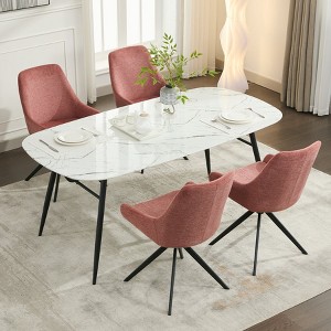 DYHOME Dining Room Chairs Set of 4, Mid Century Modern Kitchen Swivel Upholstered Dining Chair - 1 of 4