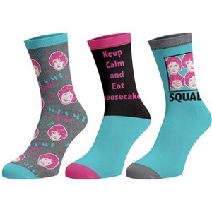 The Golden Girls Men's Keep Calm And Eat Cheesecake 3-Pack Adult Crew Socks - 1 of 4