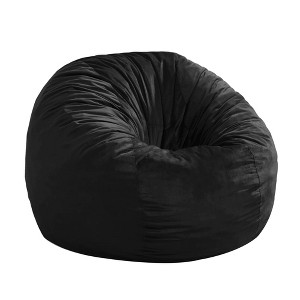 Itopfox Giant Bean Bag Chair for Adults with Removable Cover Filled with Memory Foam Comfortable & Soft Velvet Fabric Side Pocket Ideal Living Room - 1 of 4