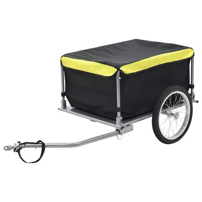 VidaXL Bike Trailer Black and Yellow 143.3 lb