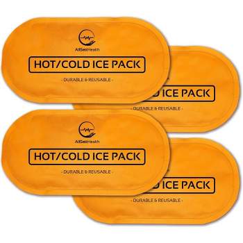 AllSett Health Reusable Hot and Cold Gel Ice Packs for Injuries | Cold Compress,  Gel ice Pack for Injuries, Flexible - 10.5 X 5 Inches 4 Pack Orange