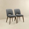 Vynxaria Dark Grey Dining Chairs - Mid-Century Modern Set with Walnut Base - 3 of 4