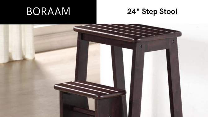 24&#34; Boraam Industries Folding Step Stool - Dark Cappuccino, 2 of 11, play video
