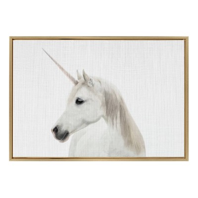 23" x 33" Sylvie Unicorn Framed Wall Canvas by Simon Te Gold - Kate & Laurel All Things Decor