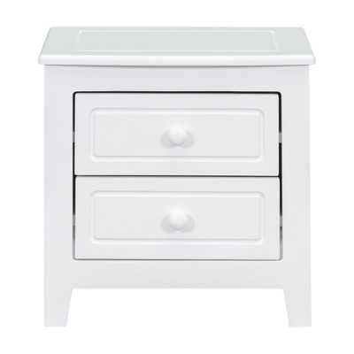 NicBex Classic Wood Nightstand End Table with 2 Drawers for Bedroom and Living Room