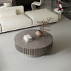 Round Coffee Table with Hidden Storage, Minimalist Fluted Accent Table Center Table - ModernLuxe - 3 of 4