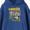 Tom & Jerry Characters Mashup Block Layout Long Sleeve Royal Blue Boy's Hooded Sweatshirt - 2 of 2