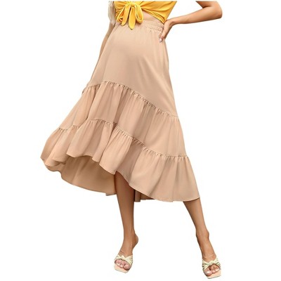 Maternity Dress High Waist Maternity Patchwork Long Skirt