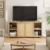 70" Mid-Century Modern TV Stand with Rattan Doors,2 Storage Cabinets & 3 Open Shelves - 4 of 4