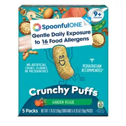 SpoonfulONE Early Food Allergen Crunchy Puffs Garden Veg Baby Snacks - 1.76oz/5ct