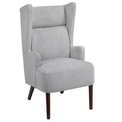 27.5"Contemporary Grey Wingback Accent Chair