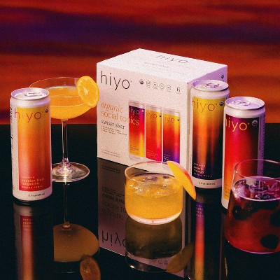 Hiyo Non-Alcoholic Organic Social Tonics Sunset Sixer Variety Pack - 6pk/12 fl oz Cans