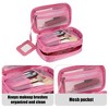 Unique Bargains Travel  Double Layer Makeup Bag Makeup Organizer Bag Storage Bag Portable Waterproof 1 Pcs - 3 of 4