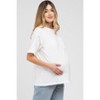 PinkBlush White Oversized Pocket Front Short Sleeve Maternity Top - 2 of 4