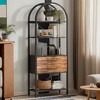 Hommoo 70.8" Tall 4-Tier Industrial  Bookshelf with LED Light - 4 of 4