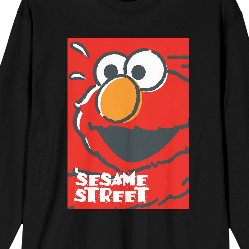Sesame Street Elmo Men's Black Long Sleeve Shirt, 2 of 4