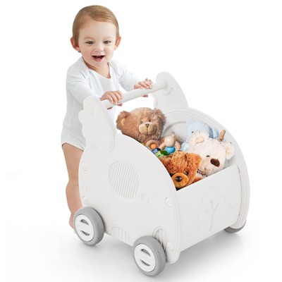 Image of Costway Baby Walker Push Toy Toddler Elephant Shape Cart HDPE with Wheels & Handle