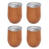 Cambridge Silversmiths Set of 4 12oz Wood Decal Wine Tumblers with Lids: Stainless Steel, Dishwasher-Safe - 2 of 4