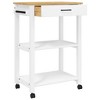 vidaXL Kitchen Trolley MONZA 23.6 in.x15.7 in.x35.4 in. Solid Wood Pine - 4 of 4