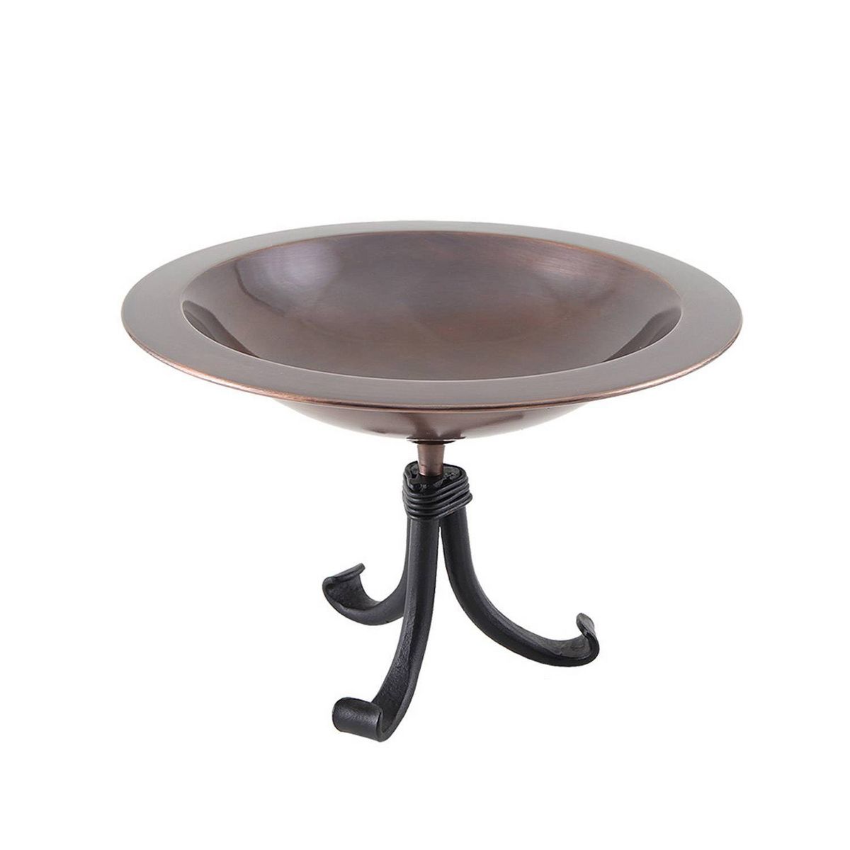 9" Classic II Birdbath with Tripod Stand Antique Copper - Achla Designs: Weather-Resistant, Deck & Garden Decor