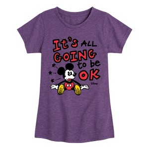 Girls' - Disney - Mickey Mouse Fitted Short Sleeve Graphic T-Shirt - 1 of 4