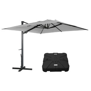 Mondawe 10 ft. Square Aluminum Cantilever Outdoor Tilt Patio Umbrella with Base Weight Stand - 1 of 1