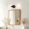 DORESshop 18 in. 2-Light Black Bathroom Sconces with Clear Glass, Bathroom Vanity Light Fixtures, Modern Wall Lights for Mirror - 2 of 4