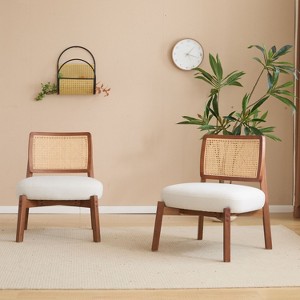 PAGED Mid-Century Modern Accent Chair with Plush Cushions Living Room Chairs with Angled Arm Design, Accent Chairs for Living Room - 1 of 4