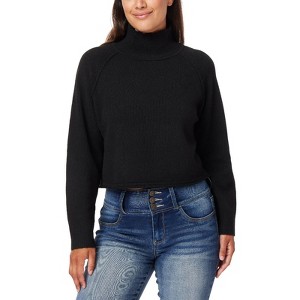 WallFlower Women's Never Super Soft Mock Neck Sweater - 1 of 3