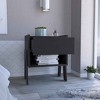 NicBex 18.8 inch Wide Nightstand with 1 Drawer,Wood Side Table with Metal Rails and Open Shelf,Modern Bedside Table for Bedroom,Living Room,Gray/Black - 2 of 4
