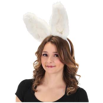 HalloweenCostumes.com    Bendable White Bunny Ears Headband, White