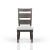 Ladder Back Side Chair Set of 2, Caramel Finish with Taupe Upholstered Seat, Rustic Farmhouse Dining Chairs - 2 of 4