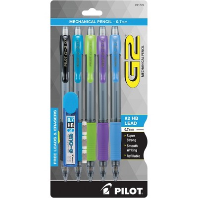 Pilot G-2 Mechanical Pencil 0.7mm Assorted 5/Pack 31776