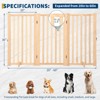 Freestanding Foldable Wooden Dog Gate, Dog Gate with No-Slip Mat and Support Feet, Indoor Dog Fence for The House,Doorways, Stairs - 2 of 4