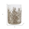 HomeRoots 8" Brown And Clear Botanical Leaf Glass Tabletop Pillar Candle Holder - 3 of 4