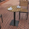 Flash Furniture Finch Commercial Grade Round 24" Table with Faux Teak Poly Slats and Steel Frame, Natural/Gray - 4 of 4