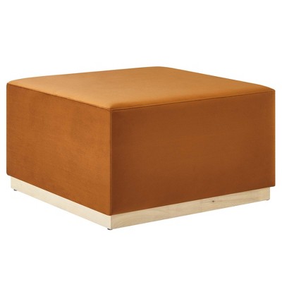 Modway Tilden Large 28 in. Square Performance Velvet Upholstered Ottoman – Modern Tufted Accent Footrest or Coffee Table Seat