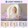 Acekool Kids Vanity with Lighted Mirror & Stool, Adjustable LED, Drawer, Storage Shelves, Makeup Desk for Girls Ages 3-9, White - 3 of 4