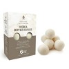 Pursonic 100% Pure New Zealand Wool Dryer Balls Fragrance Free & Biodegradable  - 6 Pack - White - 3 of 3