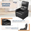 Power Recliner Chair with Heat & Massage, PU Leather Single Sofa with Padded Seat & 2 Side Pockets, Adjustable Electric Recliner for Living Room - 4 of 4