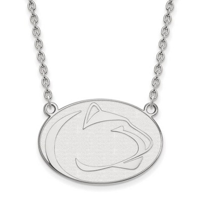 Black Bow Jewelry 10k White Gold Penn State Nittany Lions NCAA Necklace 18 Inch