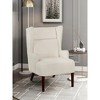 27.5"Beige Wingback Accent Chair Chenille Upholstery - 2 of 4